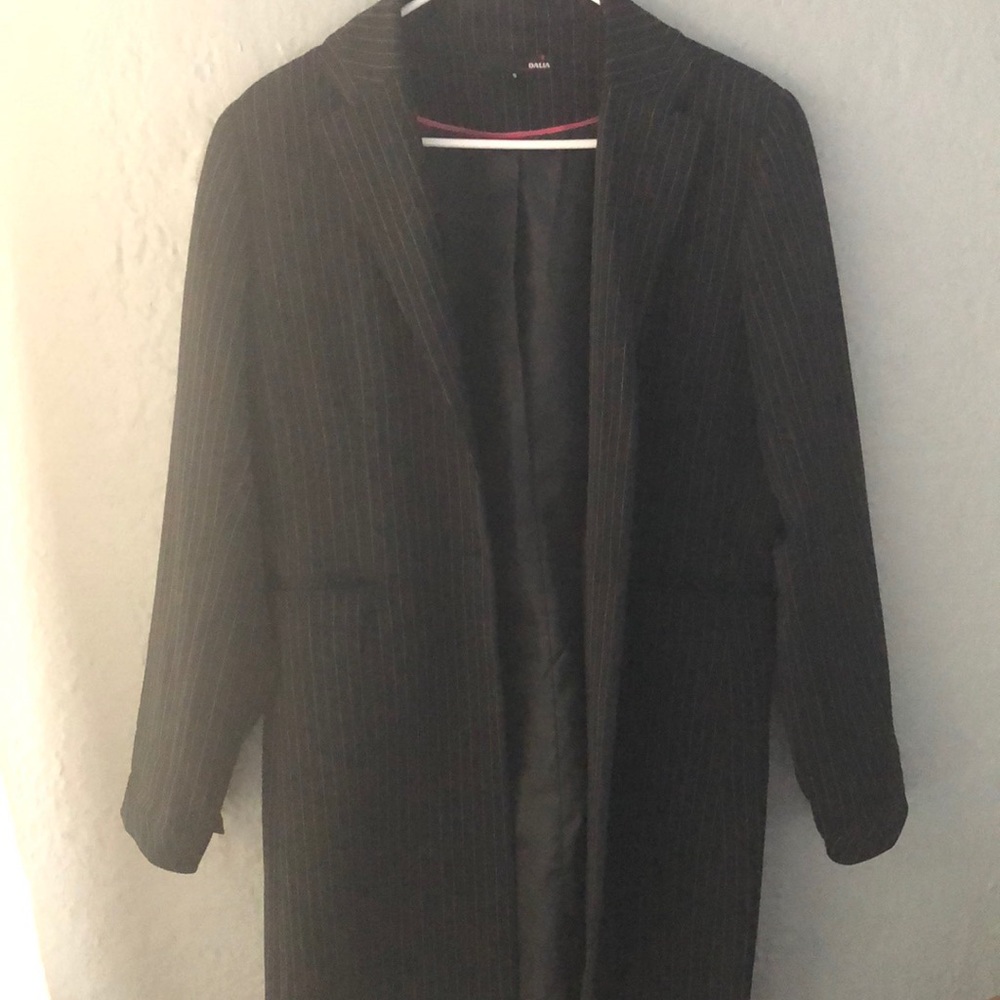 Long pinstriped blazer